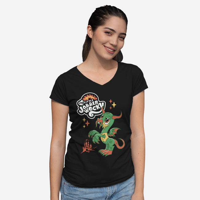 My Little Jabberwocky-Womens-V-Neck-Tee-Nemons