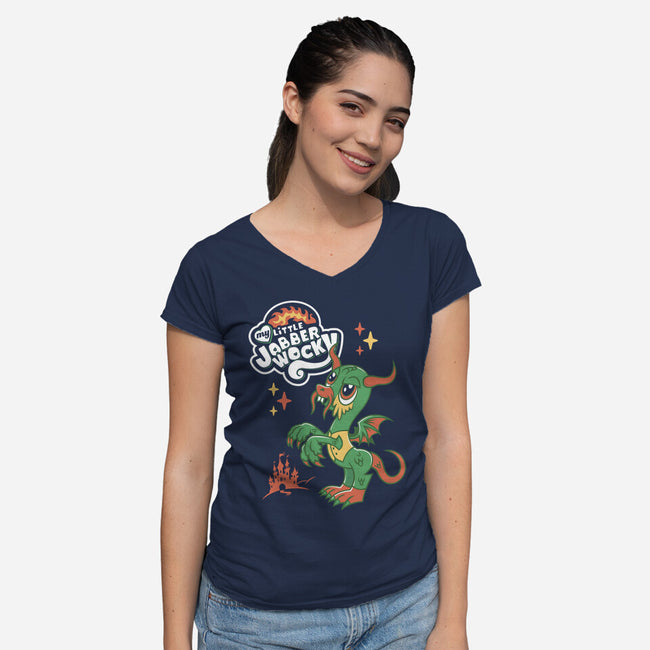 My Little Jabberwocky-Womens-V-Neck-Tee-Nemons