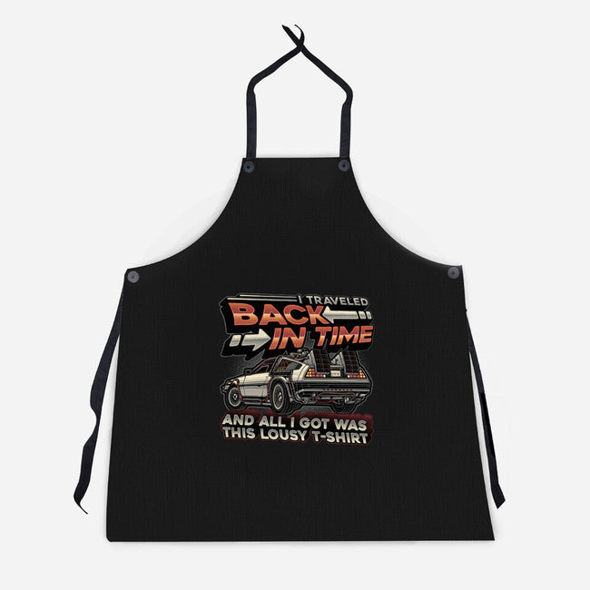 Let's Travel Back In Time-Unisex-Kitchen-Apron-glitchygorilla