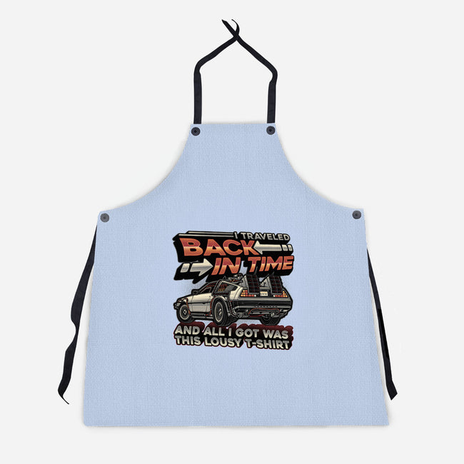 Let's Travel Back In Time-Unisex-Kitchen-Apron-glitchygorilla