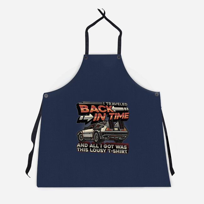 Let's Travel Back In Time-Unisex-Kitchen-Apron-glitchygorilla