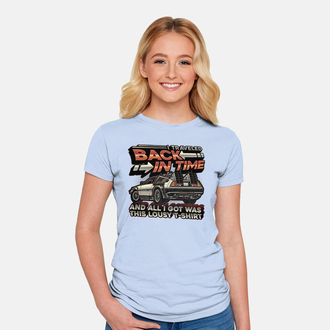 Let's Travel Back In Time-Womens-Fitted-Tee-glitchygorilla