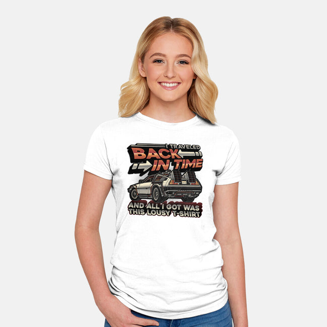 Let's Travel Back In Time-Womens-Fitted-Tee-glitchygorilla