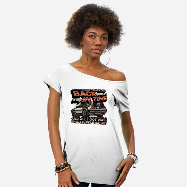 Let's Travel Back In Time-Womens-Off Shoulder-Tee-glitchygorilla