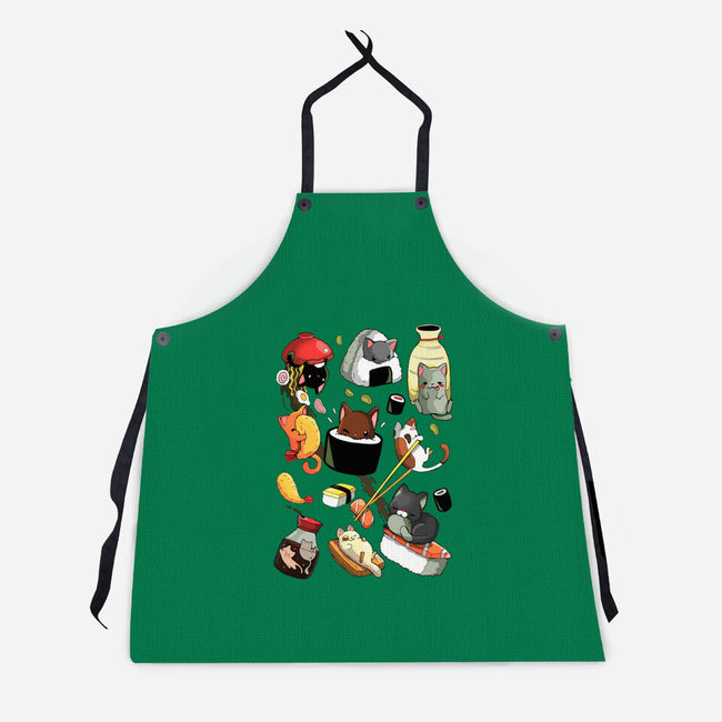 Sushi Cats-Unisex-Kitchen-Apron-Vallina84