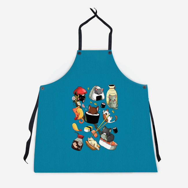 Sushi Cats-Unisex-Kitchen-Apron-Vallina84