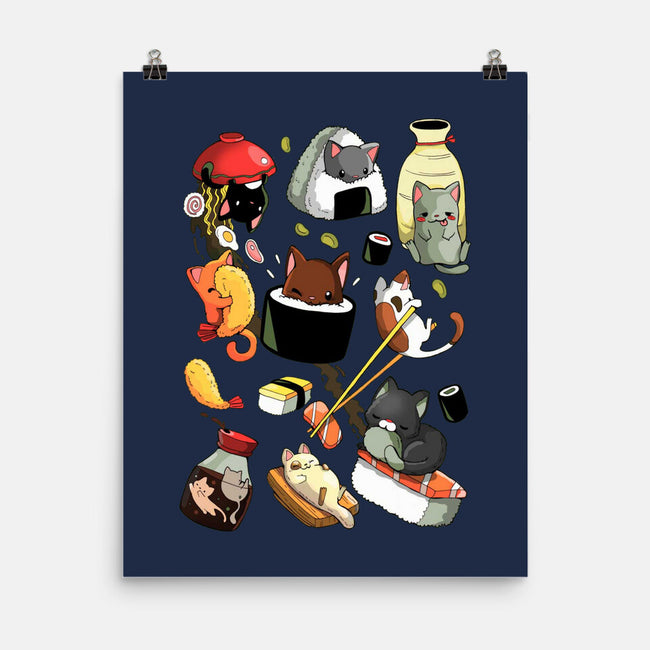 Sushi Cats-None-Matte-Poster-Vallina84