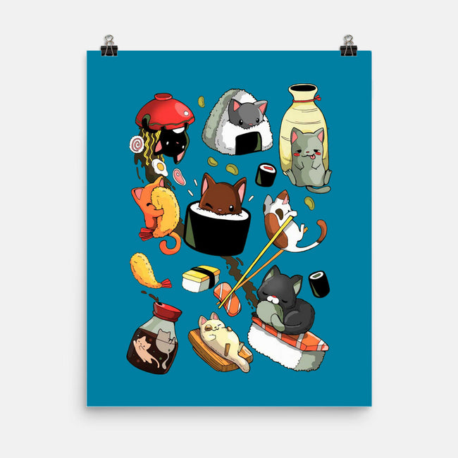 Sushi Cats-None-Matte-Poster-Vallina84