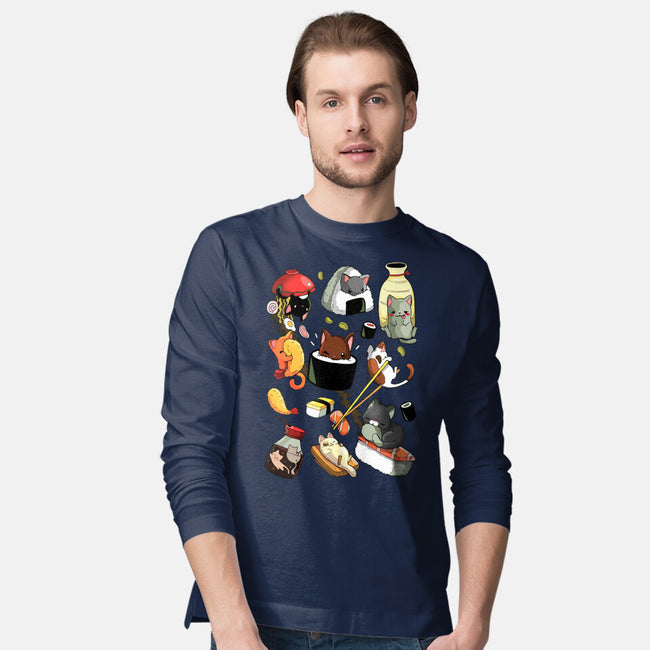 Sushi Cats-Mens-Long Sleeved-Tee-Vallina84