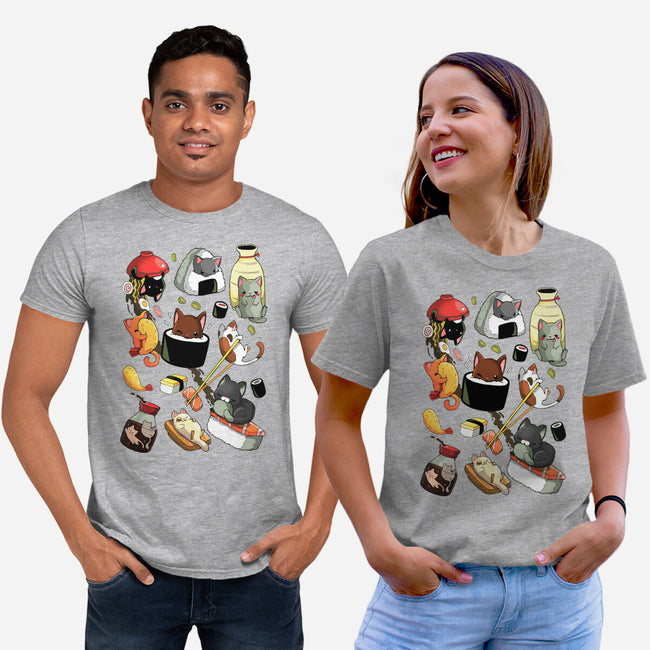 Sushi Cats-Unisex-Basic-Tee-Vallina84