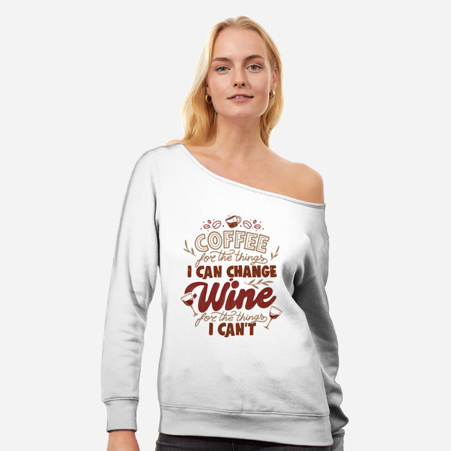 Coffee And Wine-Womens-Off Shoulder-Sweatshirt-tobefonseca