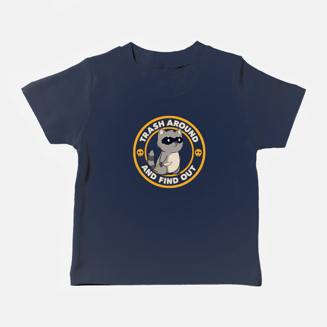 Trash Around Raccoon-Baby-Basic-Tee-tobefonseca