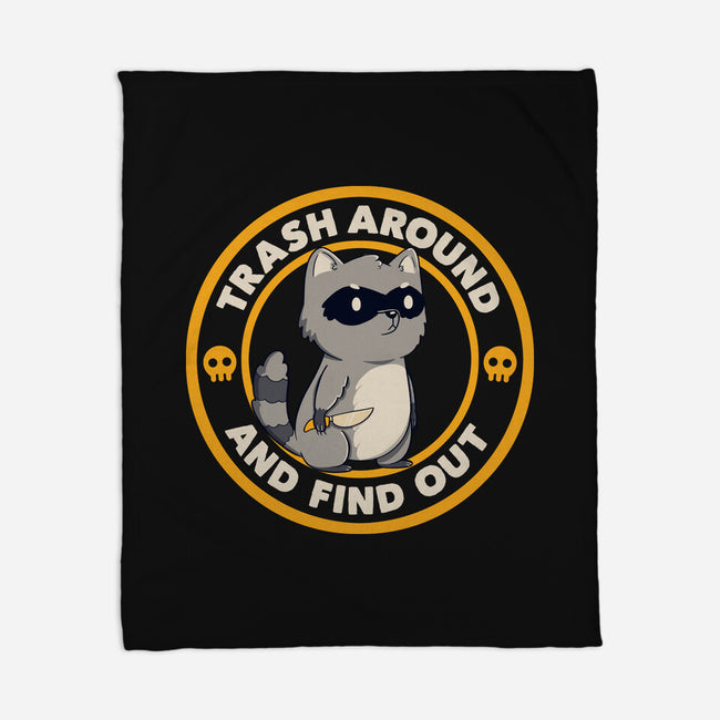 Trash Around Raccoon-None-Fleece-Blanket-tobefonseca