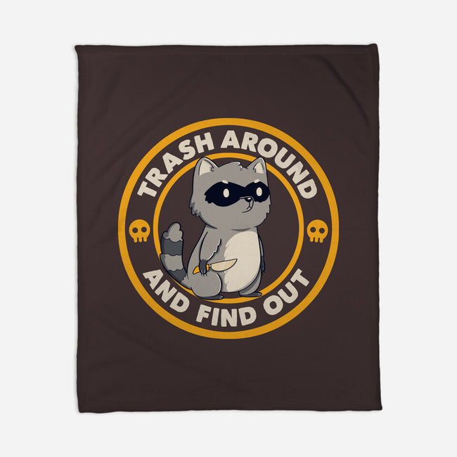 Trash Around Raccoon-None-Fleece-Blanket-tobefonseca