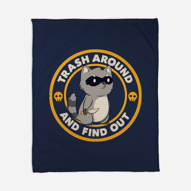 Trash Around Raccoon-None-Fleece-Blanket-tobefonseca