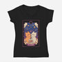 The Lovers Cat Tarot-Womens-V-Neck-Tee-tobefonseca