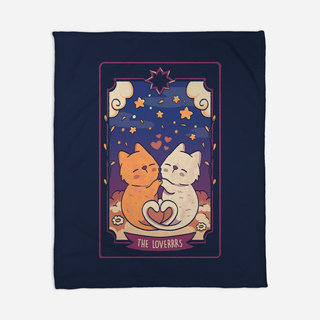 The Lovers Cat Tarot-None-Fleece-Blanket-tobefonseca