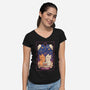 The Lovers Cat Tarot-Womens-V-Neck-Tee-tobefonseca