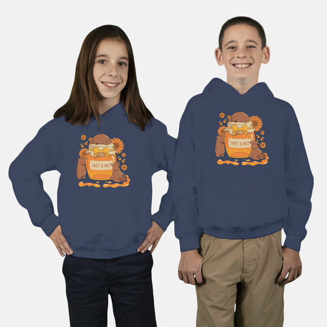 Sweet And Wild Bear-Youth-Pullover-Sweatshirt-tobefonseca