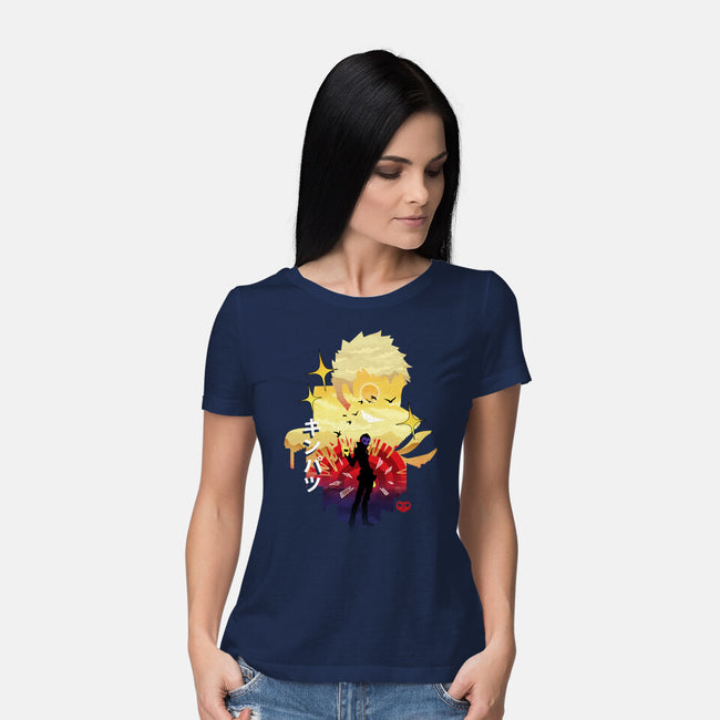 Skull Sunset-Womens-Basic-Tee-dandingeroz