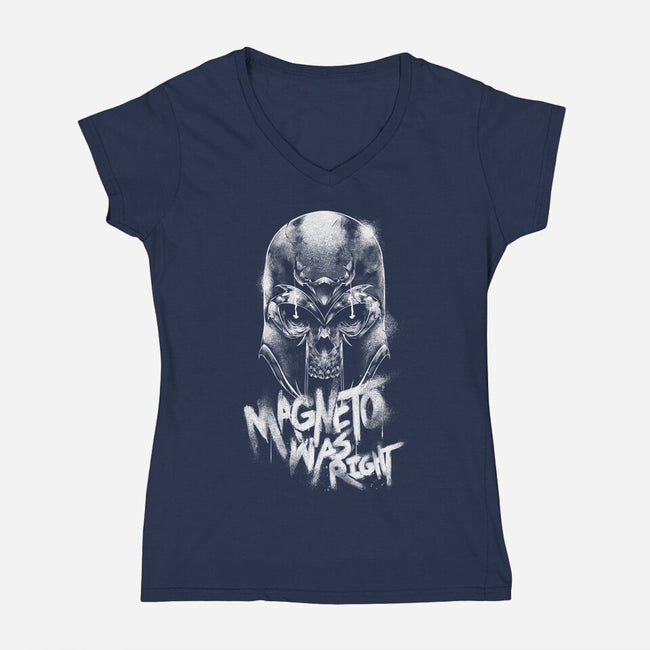 Magnetically Correct-Womens-V-Neck-Tee-Bo Bradshaw