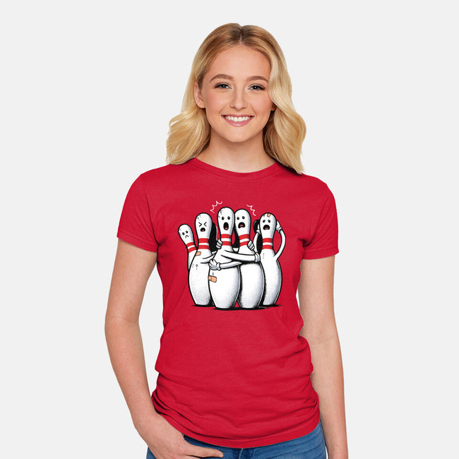 Panic At The Bowling Alley-Womens-Fitted-Tee-GoshWow