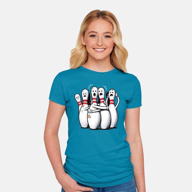 Panic At The Bowling Alley-Womens-Fitted-Tee-GoshWow