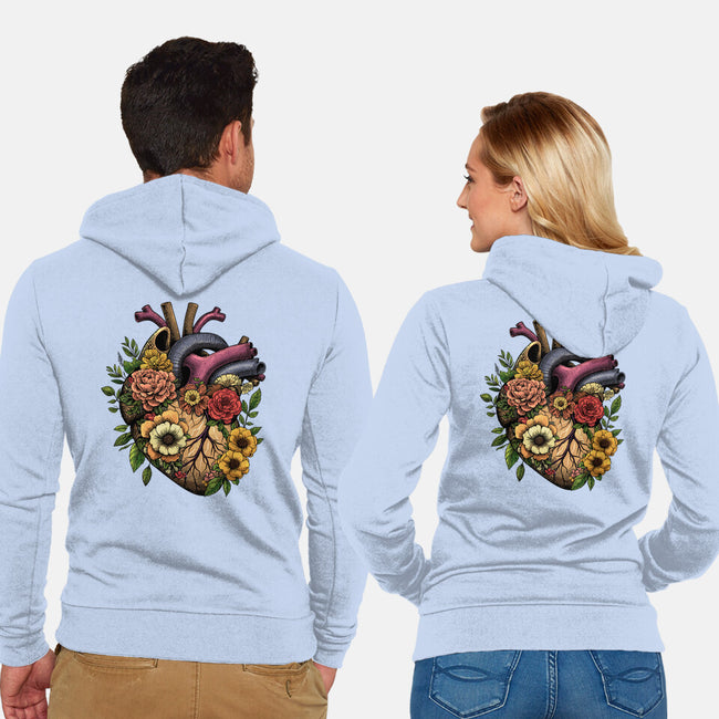 Bloomin Heart-Unisex-Zip-Up-Sweatshirt-GoshWow