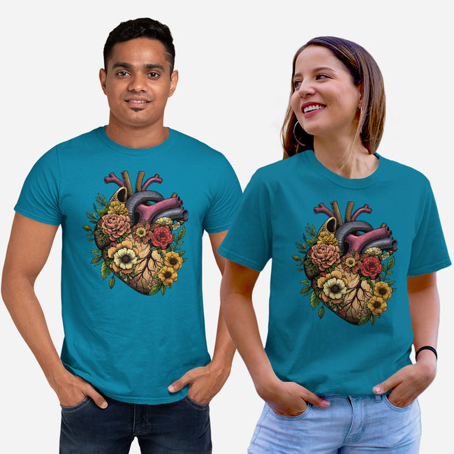 Bloomin Heart-Unisex-Basic-Tee-GoshWow