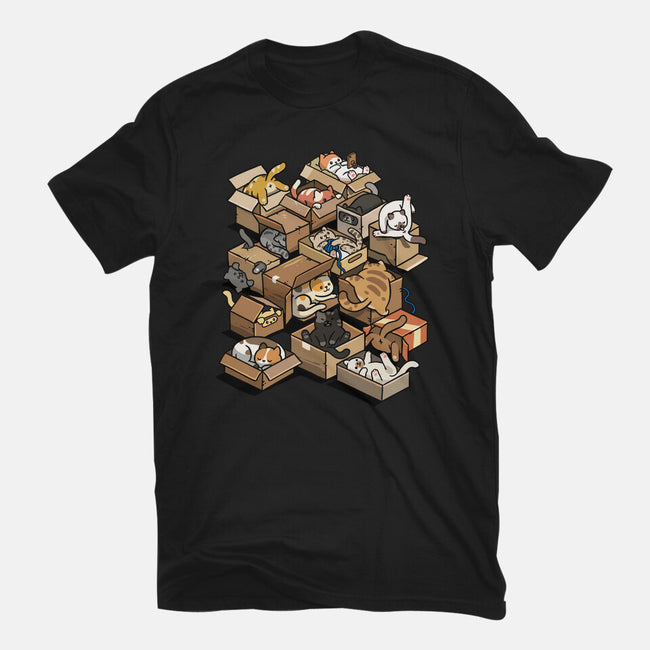 Cardboard Cats-Womens-Fitted-Tee-Wowsome