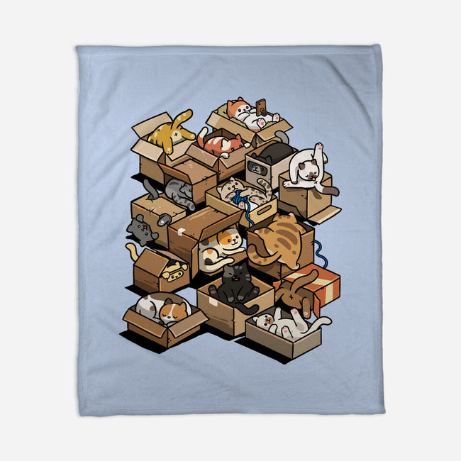 Cardboard Cats-None-Fleece-Blanket-Wowsome