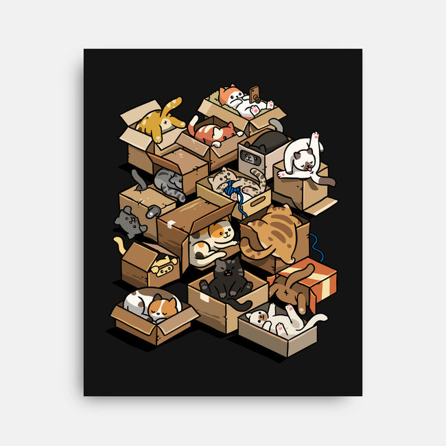 Cardboard Cats-None-Stretched-Canvas-Wowsome