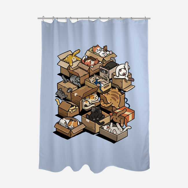 Cardboard Cats-None-Polyester-Shower Curtain-Wowsome