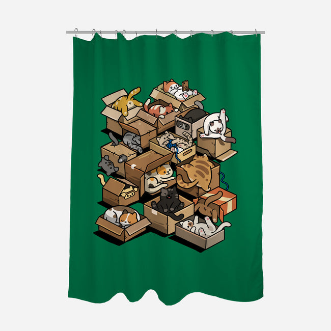 Cardboard Cats-None-Polyester-Shower Curtain-Wowsome