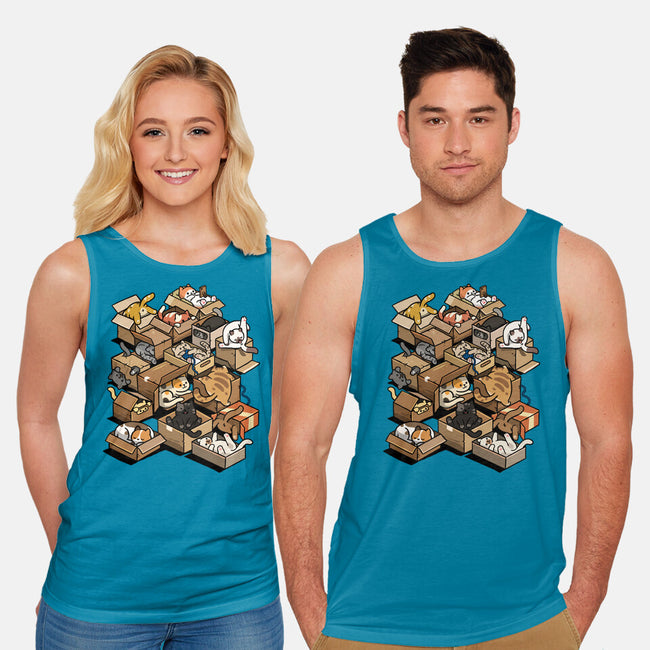 Cardboard Cats-Unisex-Basic-Tank-Wowsome