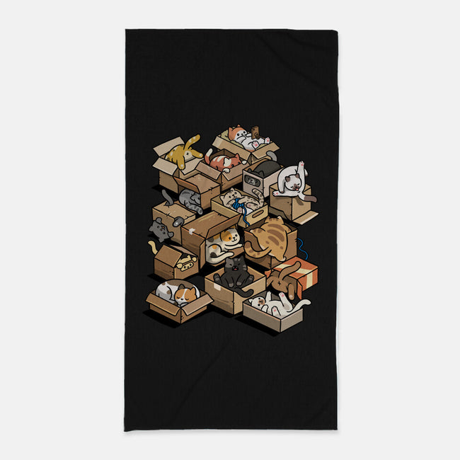 Cardboard Cats-None-Beach-Towel-Wowsome