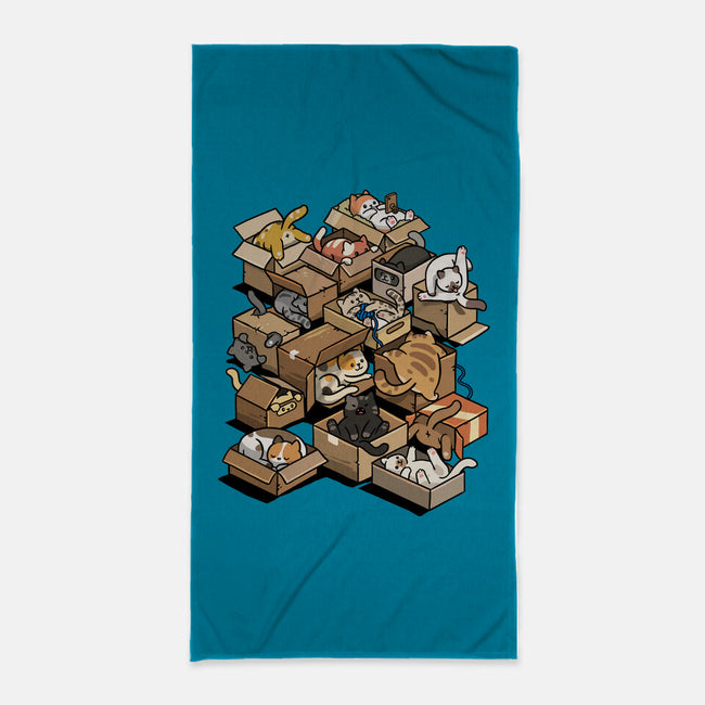 Cardboard Cats-None-Beach-Towel-Wowsome