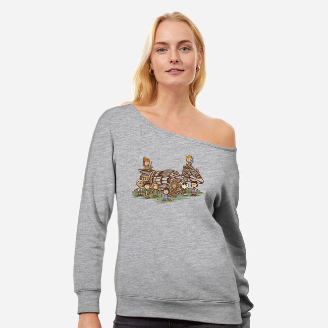 Browncoat Beagle-Womens-Off Shoulder-Sweatshirt-kg07