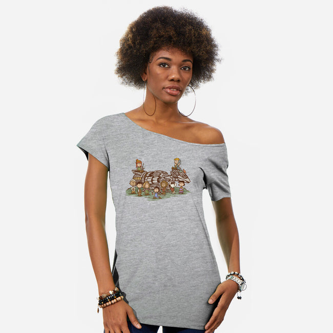 Browncoat Beagle-Womens-Off Shoulder-Tee-kg07