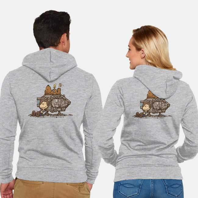 The Lazy Beagle-Unisex-Zip-Up-Sweatshirt-kg07