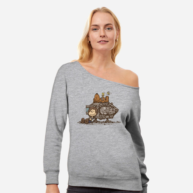 The Lazy Beagle-Womens-Off Shoulder-Sweatshirt-kg07