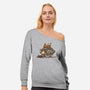 The Lazy Beagle-Womens-Off Shoulder-Sweatshirt-kg07