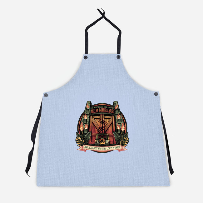 Dino Food In Isla Nublar-Unisex-Kitchen-Apron-glitchygorilla