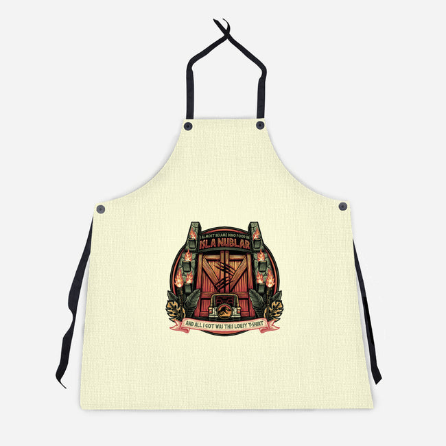 Dino Food In Isla Nublar-Unisex-Kitchen-Apron-glitchygorilla