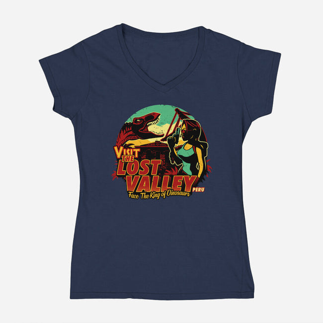 The Lost Valley-Womens-V-Neck-Tee-daobiwan