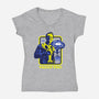 Vault Tec Coop-Womens-V-Neck-Tee-rocketman_art