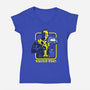 Vault Tec Coop-Womens-V-Neck-Tee-rocketman_art