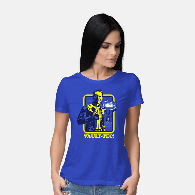 Vault Tec Coop-Womens-Basic-Tee-rocketman_art