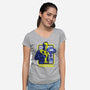 Vault Tec Coop-Womens-V-Neck-Tee-rocketman_art