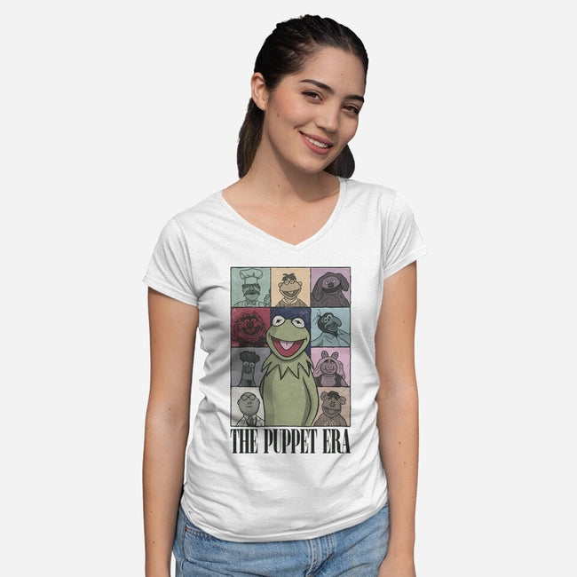 The Puppet Era-Womens-V-Neck-Tee-NMdesign